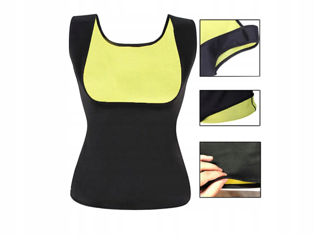 Maiou fitness din neopren dama, Zola®, pentru slabit, negru/verde, marimea XXL Maiou fitness din neopren dama, Zola®, pentru slabit, negru/verde, marimea XXL